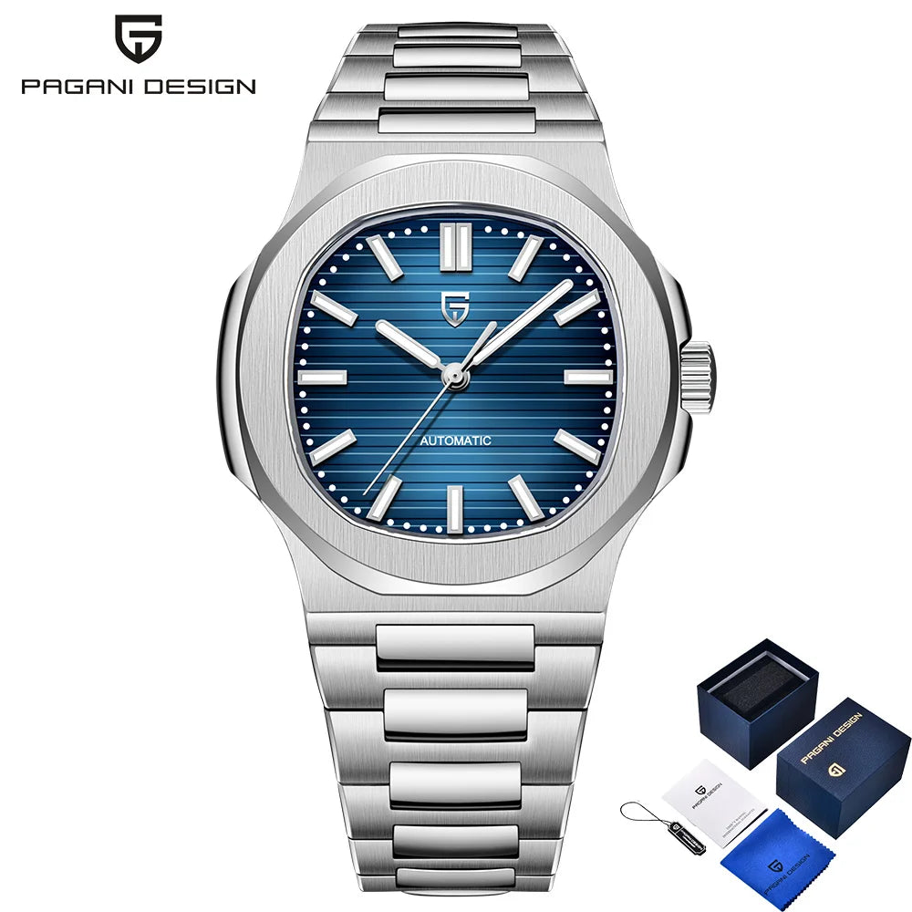 Pagani Design2025square Series Men's Automatic Watches Fashion Mechanical Watches Luxury Sapphire Stainless Steel Men's Gift Box
