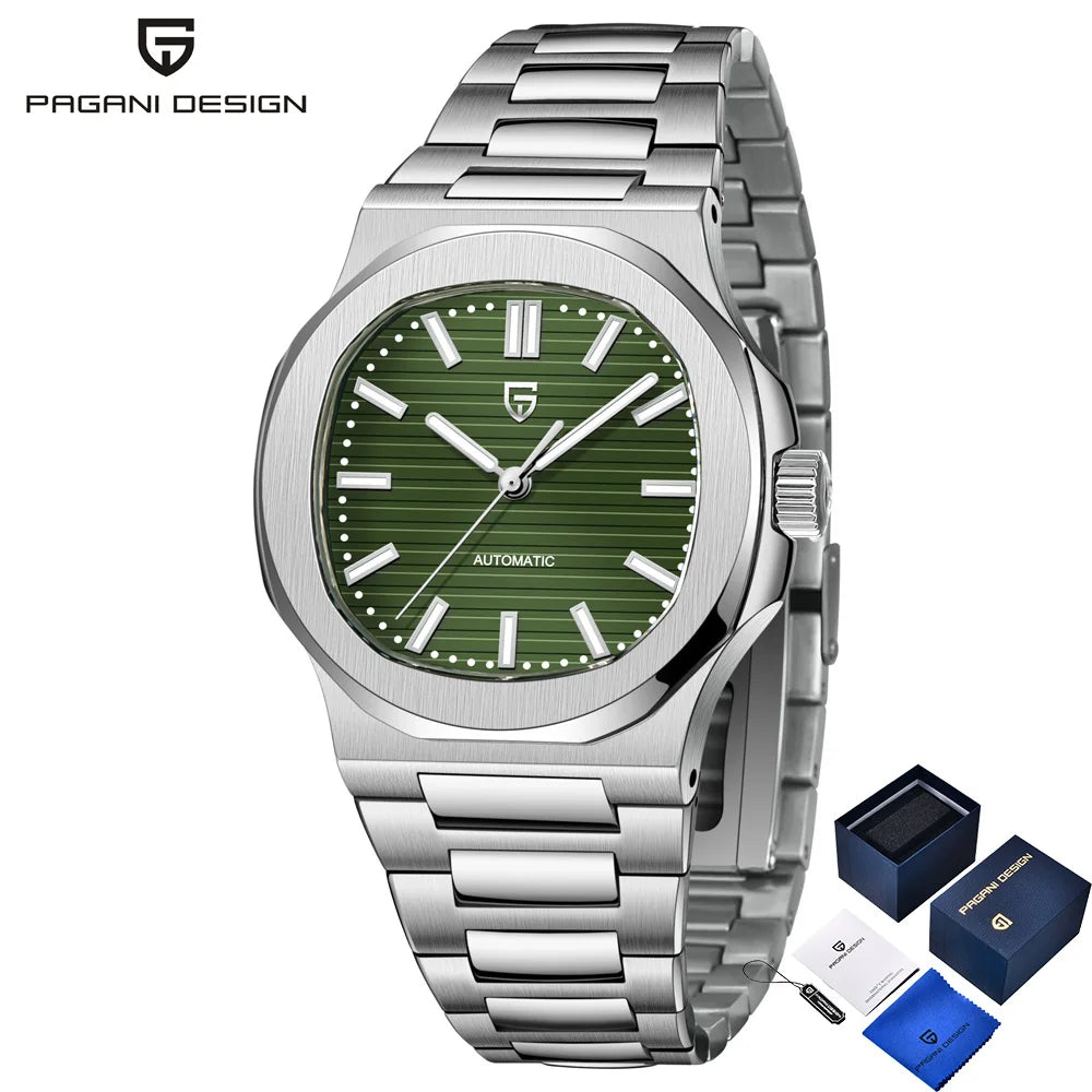 Pagani Design2025square Series Men's Automatic Watches Fashion Mechanical Watches Luxury Sapphire Stainless Steel Men's Gift Box
