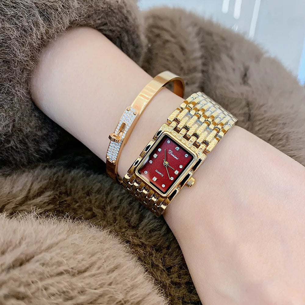 Dinimi bracelet square dial watch women's high-end sense medium and ancient style light luxury niche temperament explosion