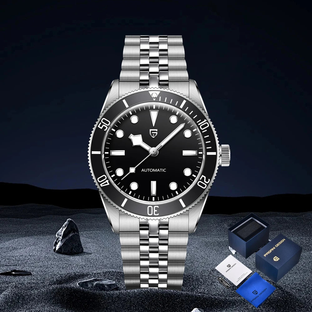 PAGANI DESIGN 2025 new men's watch sapphire luxury retro mechanical watch men's gift box stainless steel waterproof men's watch