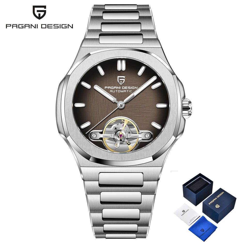 PAGANI DESIGN Tourbillon Men's Watches Top Luxury Automatic Watch For Men Mechanical Wristwatches AR Sapphire Luminous Gift Box