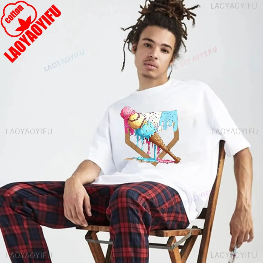 Plate Drip T-Shirt Cotton T-Shirt Funny Casual Fashion Short-sleev Ropa Hombre Tops Tee Summer Clothes for Men Trending Clothes