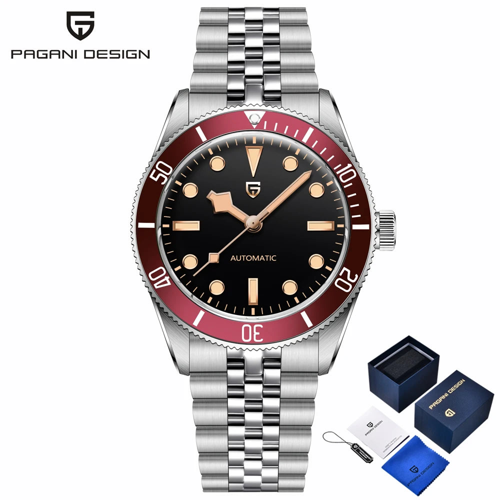 PAGANI DESIGN 2025 new men's watch sapphire luxury retro mechanical watch men's gift box stainless steel waterproof men's watch