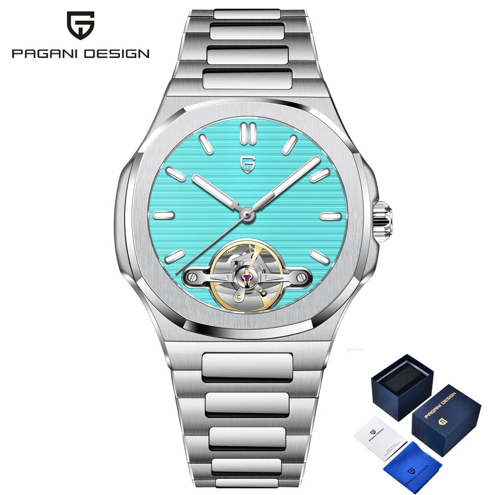 PAGANI DESIGN Tourbillon Men's Watches Top Luxury Automatic Watch For Men Mechanical Wristwatches AR Sapphire Luminous Gift Box