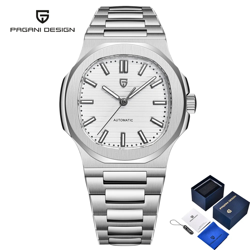Pagani Design2025square Series Men's Automatic Watches Fashion Mechanical Watches Luxury Sapphire Stainless Steel Men's Gift Box