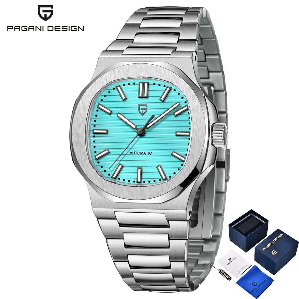 Pagani Design2025square Series Men's Automatic Watches Fashion Mechanical Watches Luxury Sapphire Stainless Steel Men's Gift Box