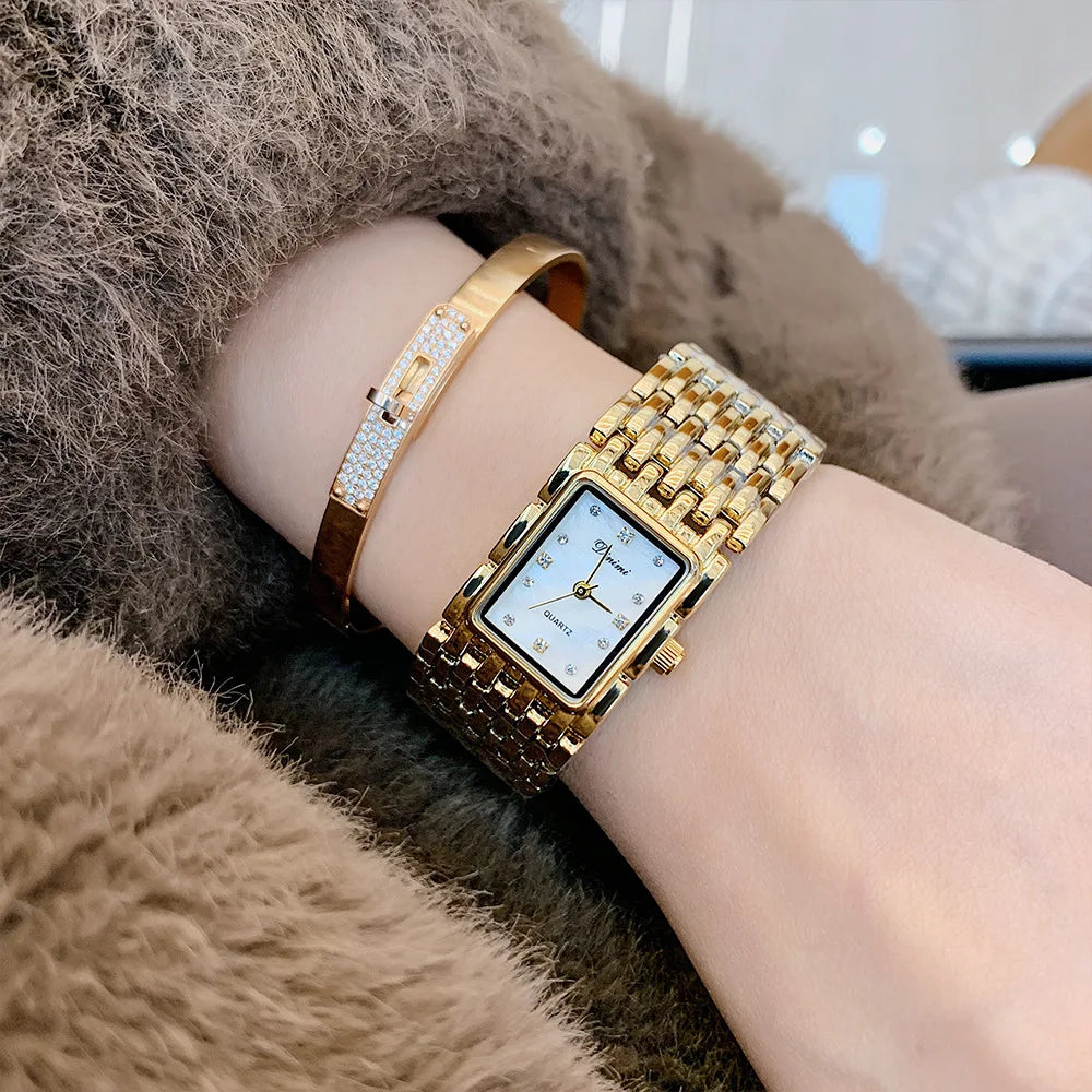 Dinimi bracelet square dial watch women's high-end sense medium and ancient style light luxury niche temperament explosion