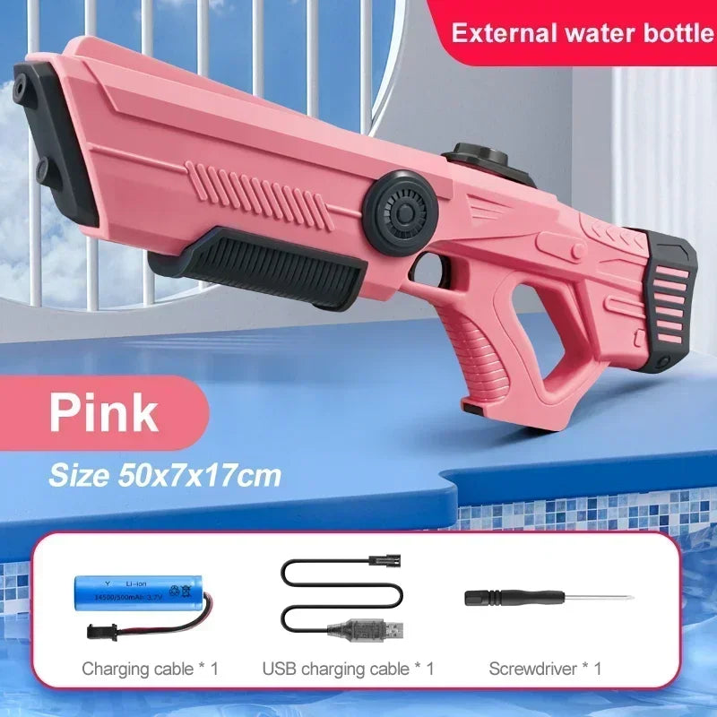 Electric Automatic Water Storage Gun Toys Portable Children Summer Beach Outdoor Fight Fantasy Spray Gun Toys Boy Kid Adult Game