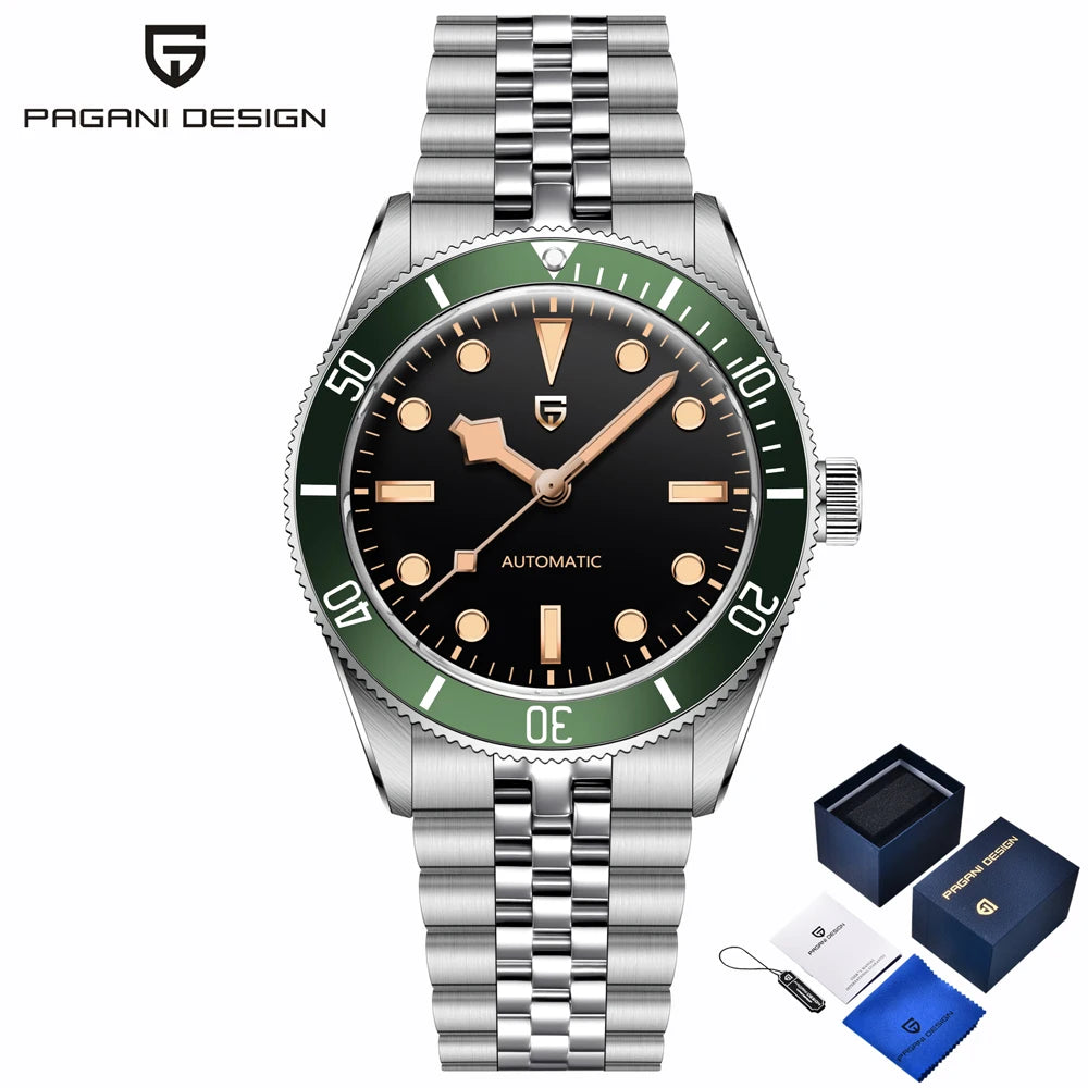 PAGANI DESIGN 2025 new men's watch sapphire luxury retro mechanical watch men's gift box stainless steel waterproof men's watch