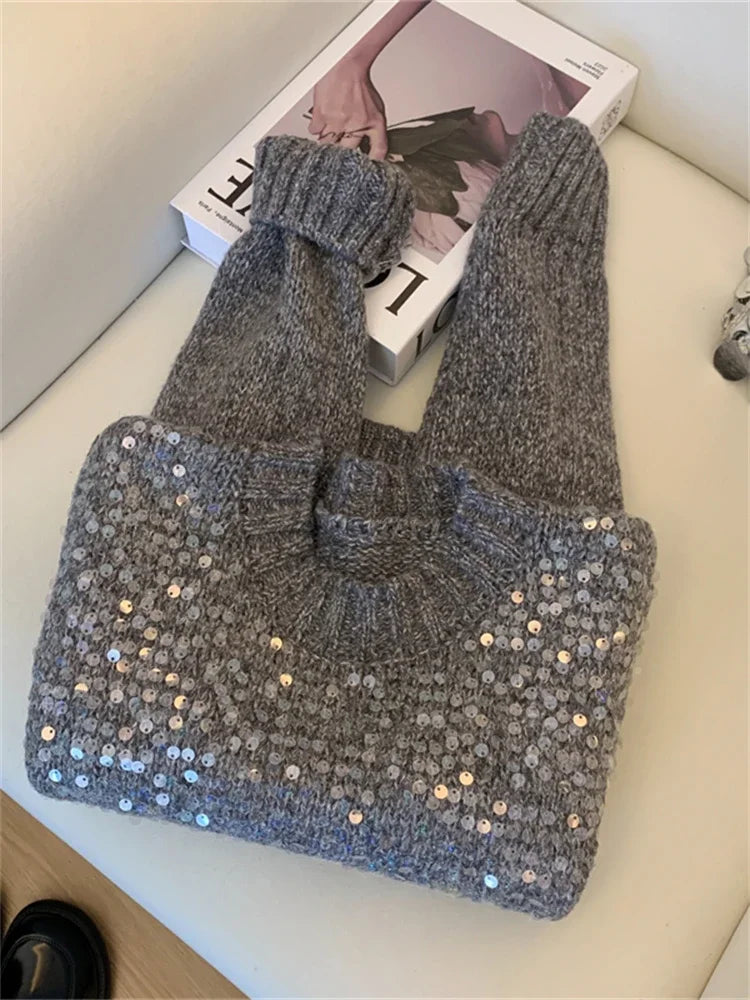 Women Sweater Womens Winter Sweaters Pullover Traf Female Knitting Overszie Long Sleeve Loose Knitted Outerwear Ropa De Mujer